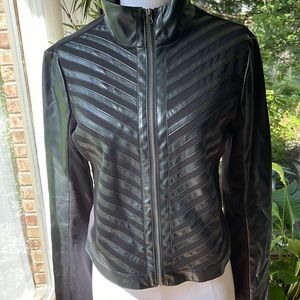 Black stretch moto jacket
